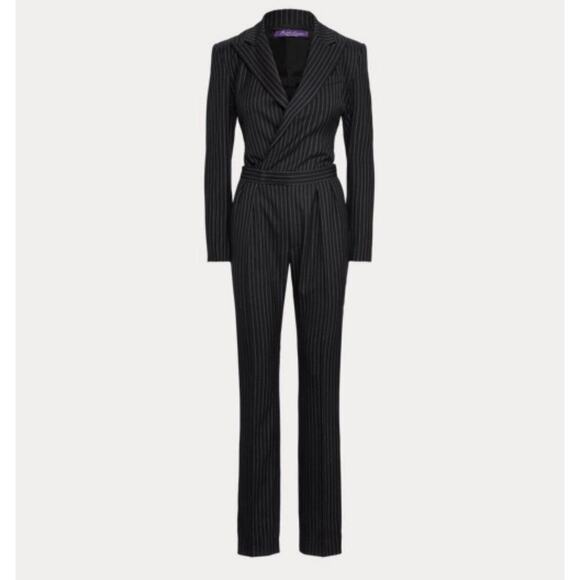 Ralph Lauren Collection Purple Label Pinstripe Blazer Jumpsuit 6 Pant Runway $3k - Picture 3 of 12